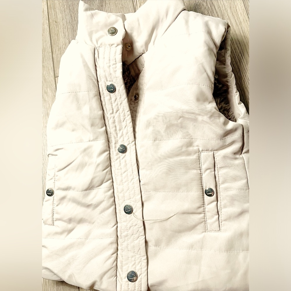 Adorable Little Girls Mayoral Cream Reversible Vest